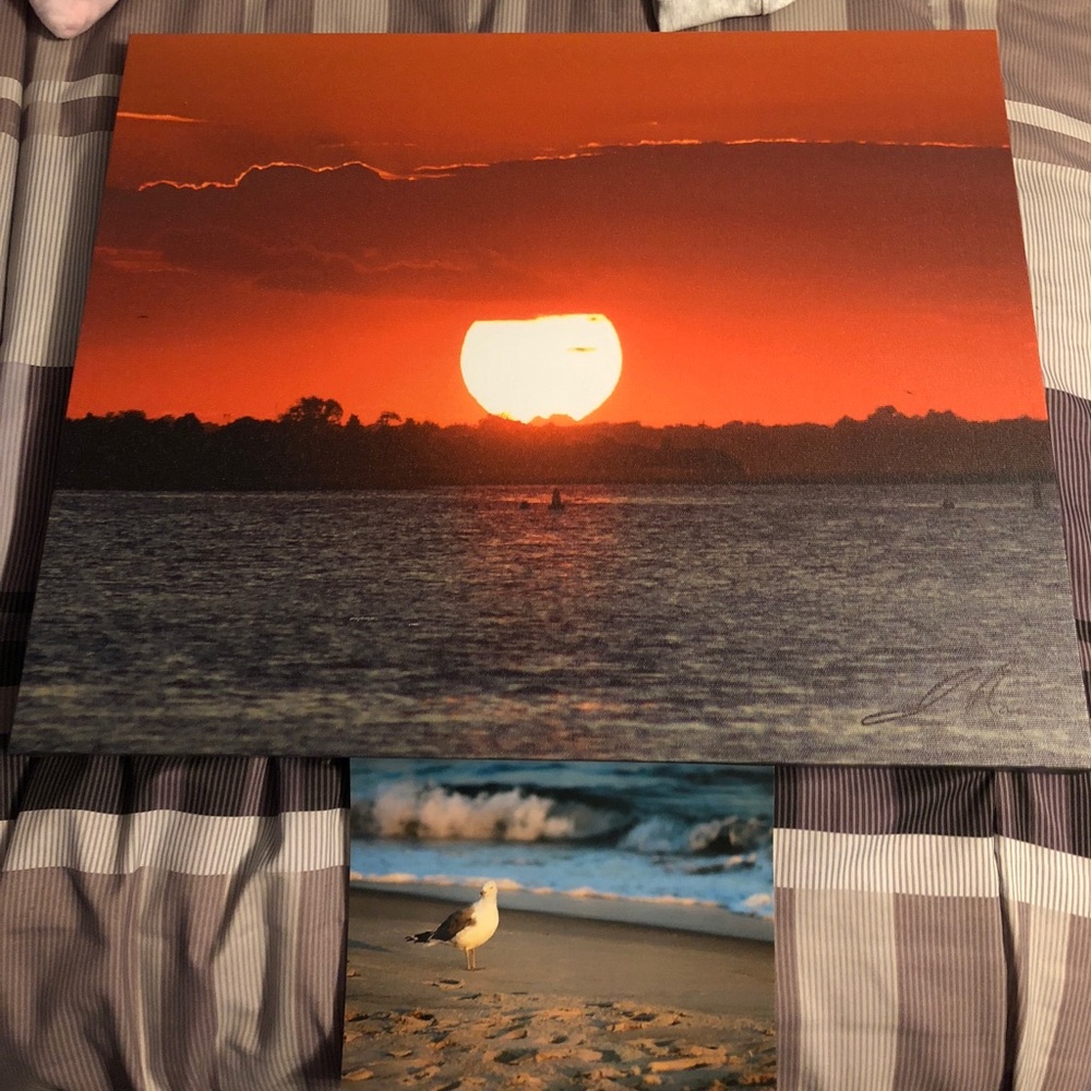Canvas and a print.